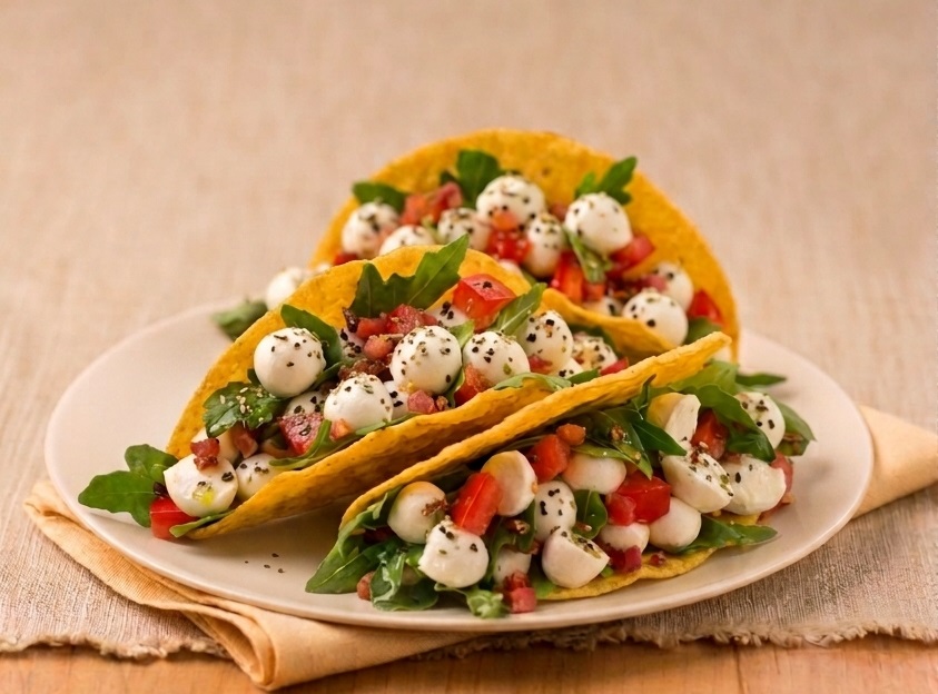 Caprese Pancetta Tacos Fresh Mozzarella | Galbani Cheese