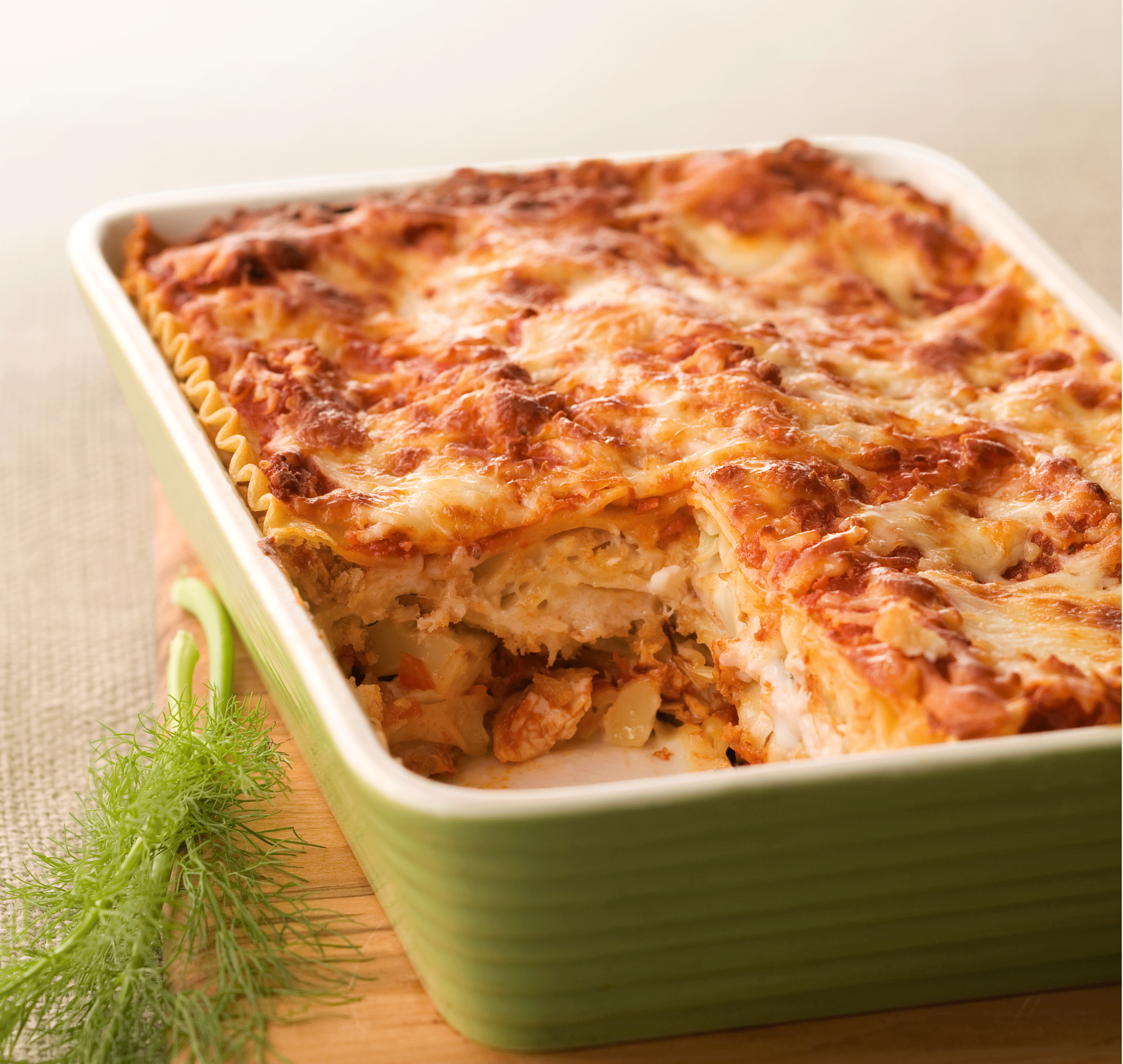 Chicken, Roasted Fennel, and Cauliflower Lasagna Recipe