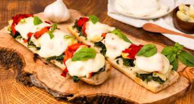 Spinach Artichoke French Bread Pizza - Galbani Cheese