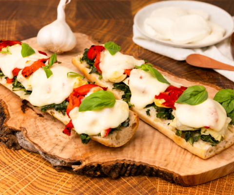 Spinach Artichoke French Bread Pizza - Galbani Cheese