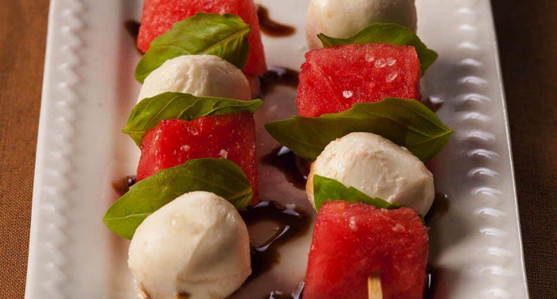Fresh Mozzarella Watermelon Skewers