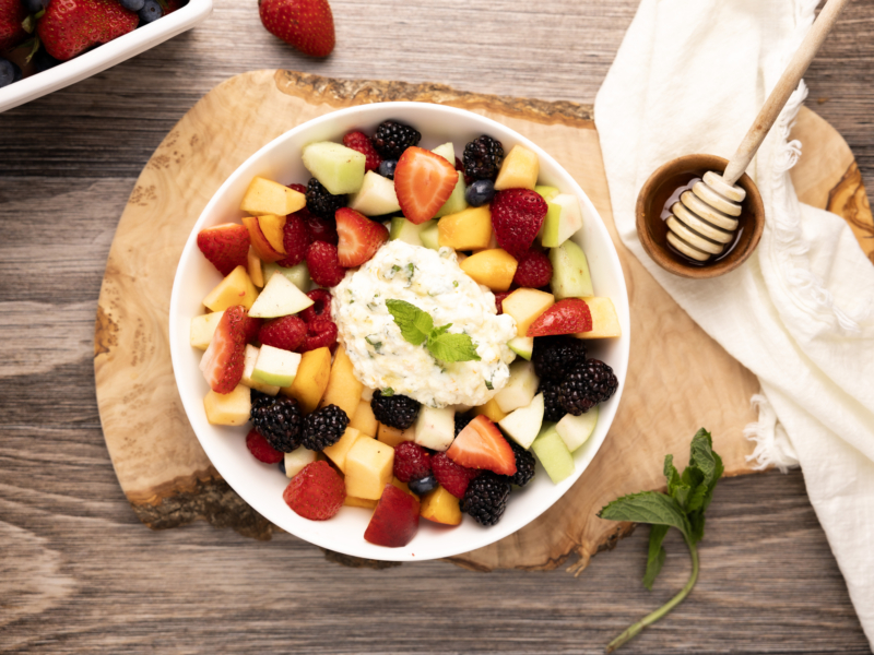 Fresh Fruit with Ricotta, Fresh Mint, and Honey - Galbani Cheese