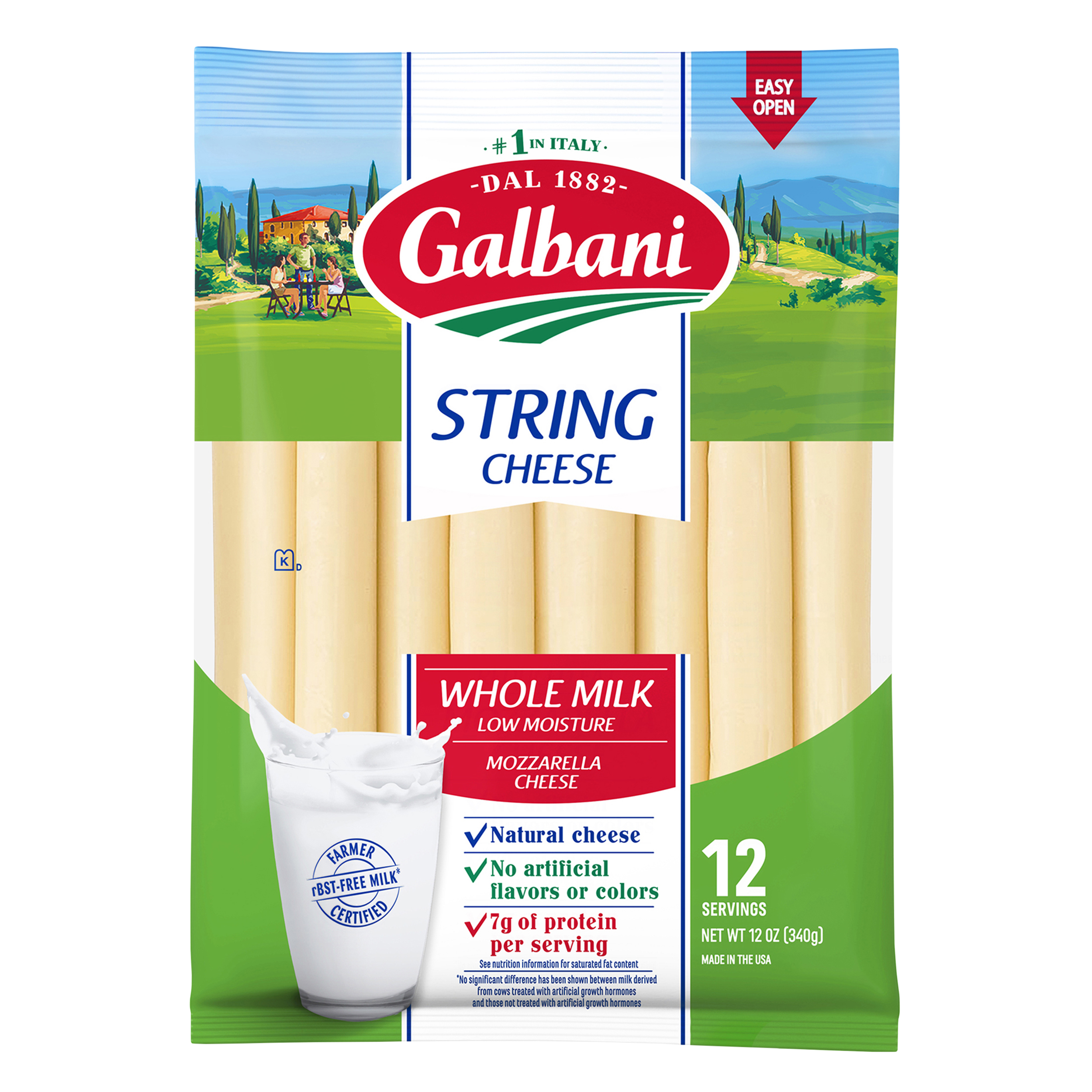 Whole Milk Mozzarella String Cheese - Galbani Cheese