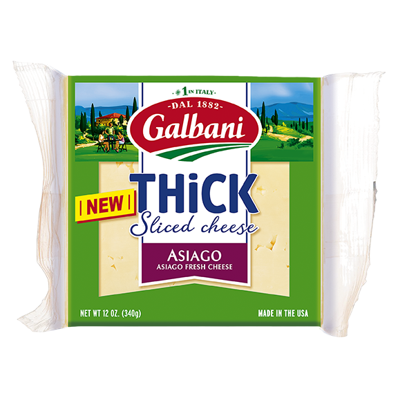 Thick Sliced Asiago Square Pack - Galbani Cheese