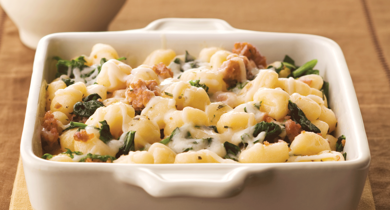 Gnocchi with Italian Sausage, Mozzarella, and Rapini Gnocchi with Italian Sausage, Mozzarella, and Rapini