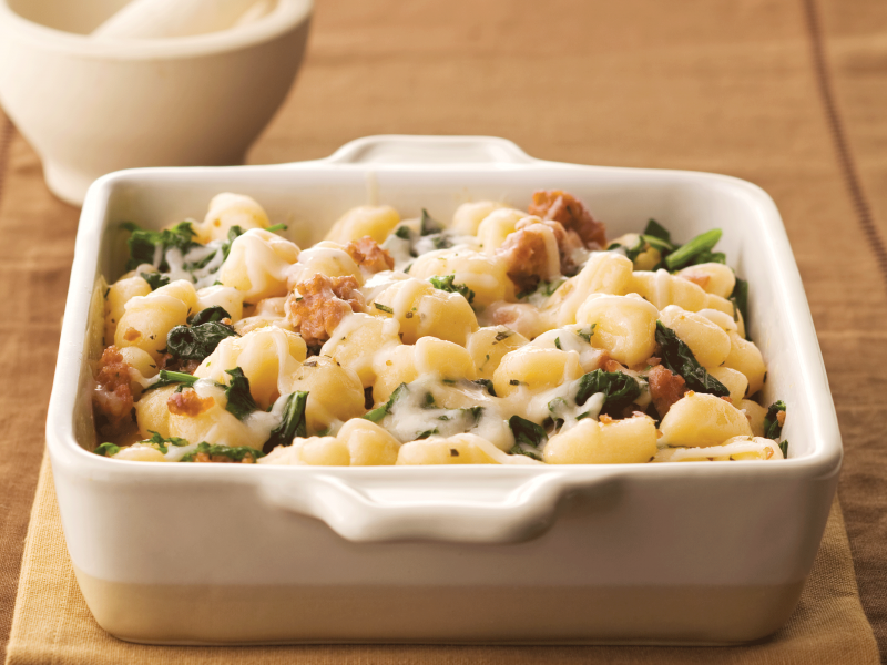 Gnocchi with Italian Sausage, Mozzarella, and Rapini - Galbani Cheese