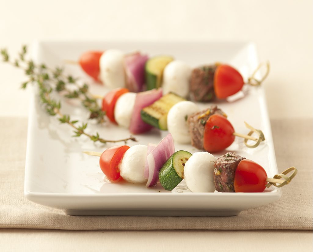 Grilled Beef Skewers with Fresh Mozzarella
