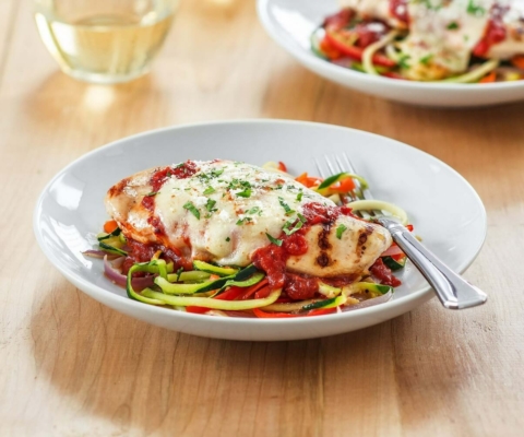Grilled Chicken Parmesan with Zoodles - Galbani Cheese