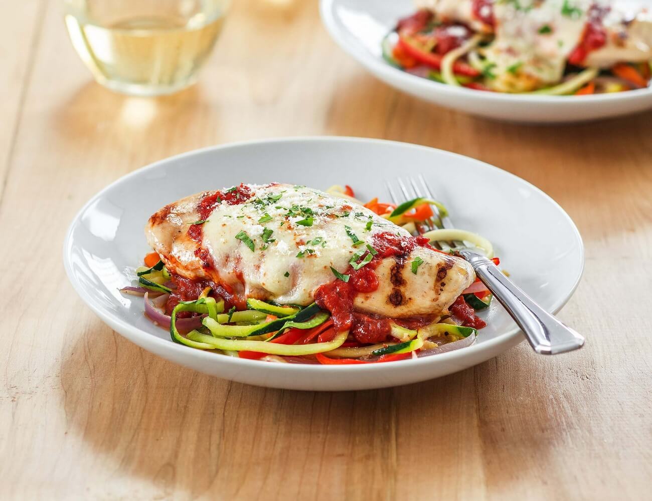 Grilled Chicken Parmesan with Zoodles