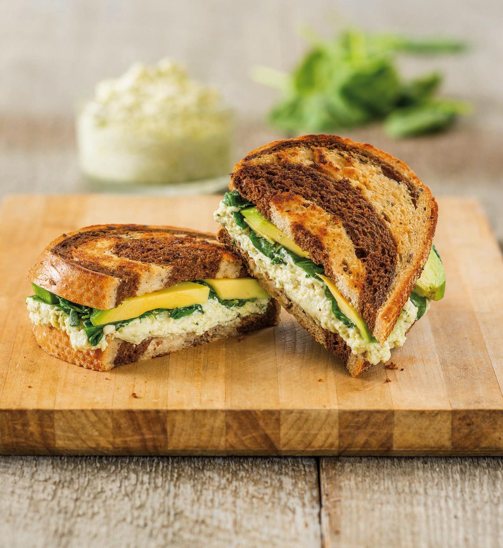 Spinach Pesto with Avocado Grilled Cheese