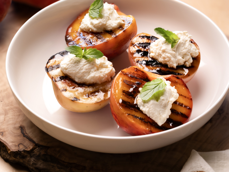 Grilled Peaches with Ricotta and Balsamic - Galbani Cheese