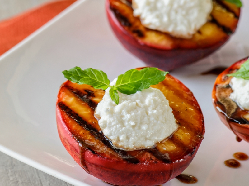 Grilled Peaches with Ricotta and Balsamic - Galbani Cheese