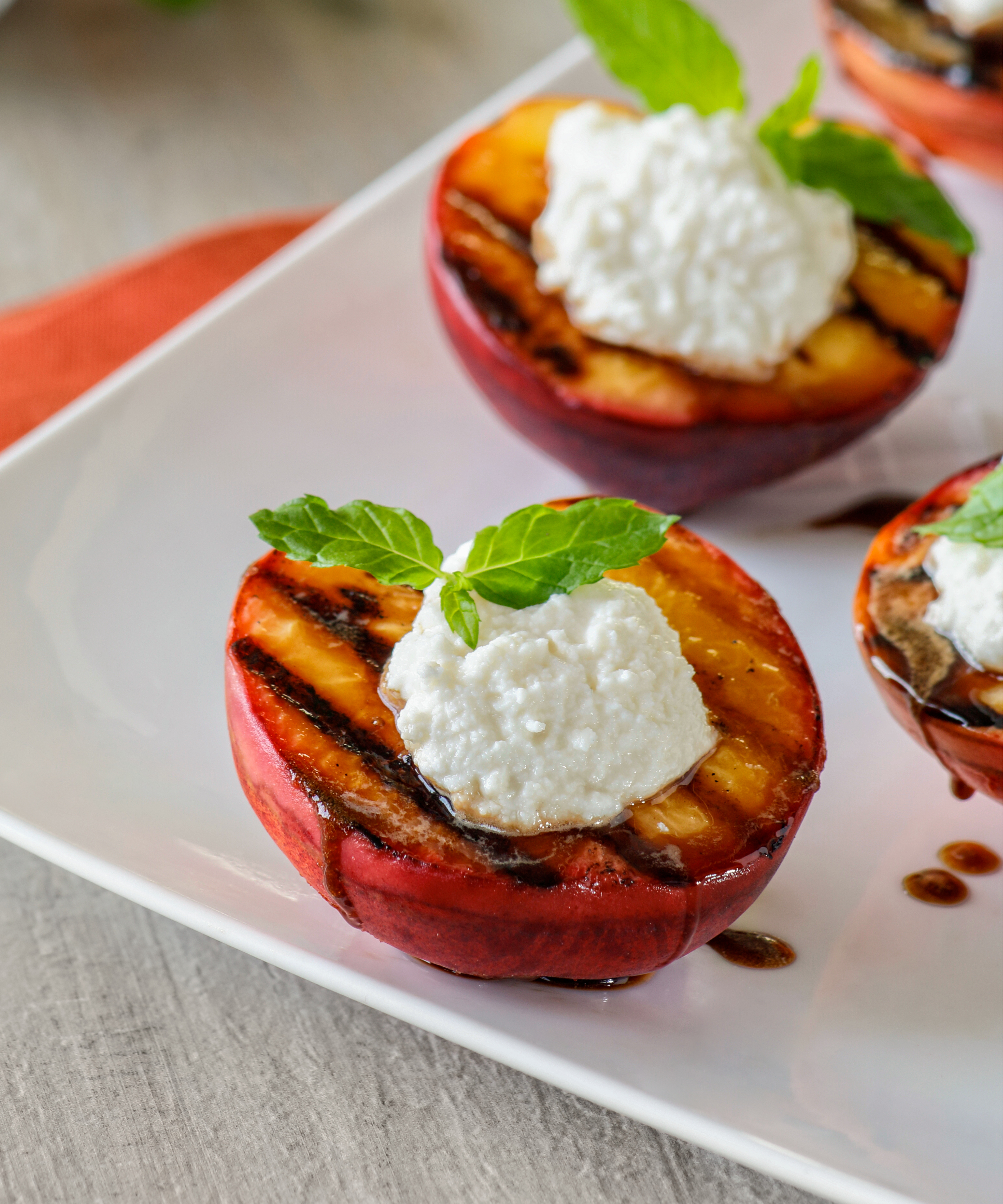 Grilled Peaches with Ricotta and Balsamic