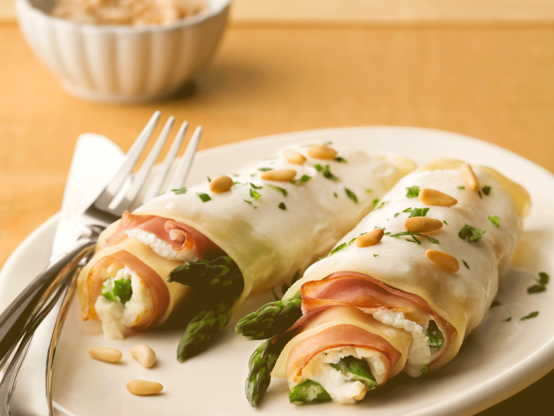 Lasagna Rollettes with Asparagus and Prosciutto - Galbani Cheese