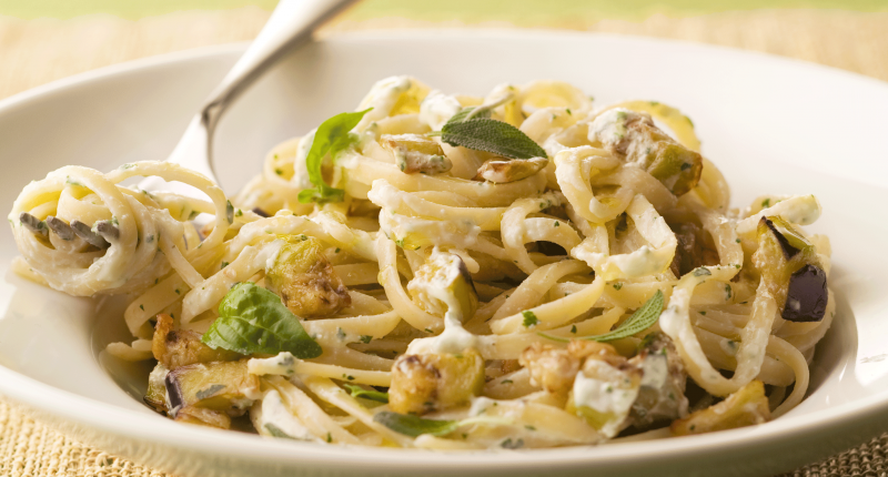 Linguine with Herbed Ricotta and Eggplant Linguine with Herbed Ricotta and Eggplant