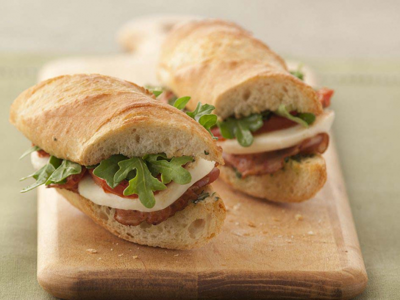 Pancetta Sandwich with Fresh Mozzarella - Galbani Cheese