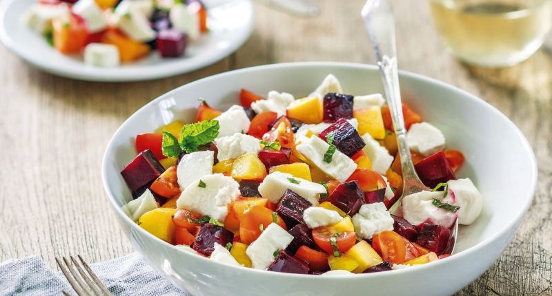 Peach and Beet Caprese