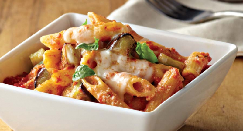 Penne Rigate with Ricotta, Mozzarella, and Eggplant