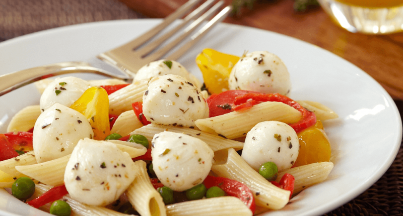 Penne and Garden Vegetables Alla Mozzarella