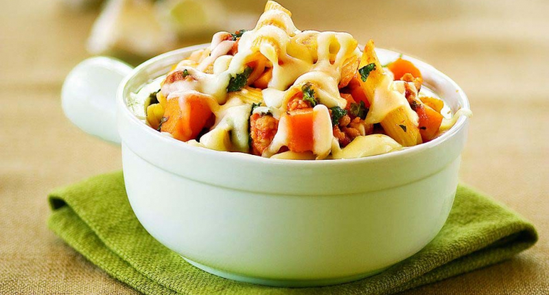 Penne with Sausage, Butternut Squash, and Kale