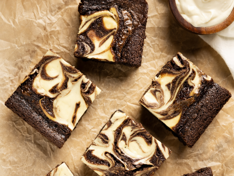 Fudgy Brownies Swirled with Cheesecake - Galbani Cheese