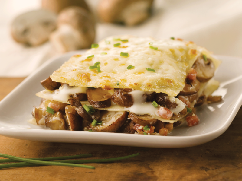 Portobello and Pancetta with Parmesan Lasagna - Galbani Cheese