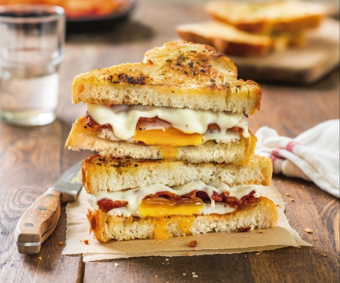 Herbed Butter Grilled Cheese with Fried Egg - Galbani Cheese