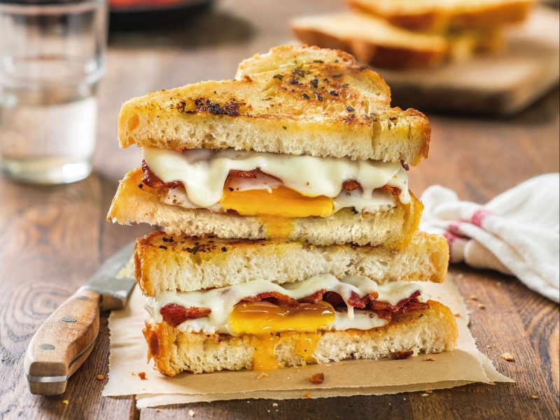 Herbed Butter Grilled Cheese with Fried Egg - Galbani Cheese