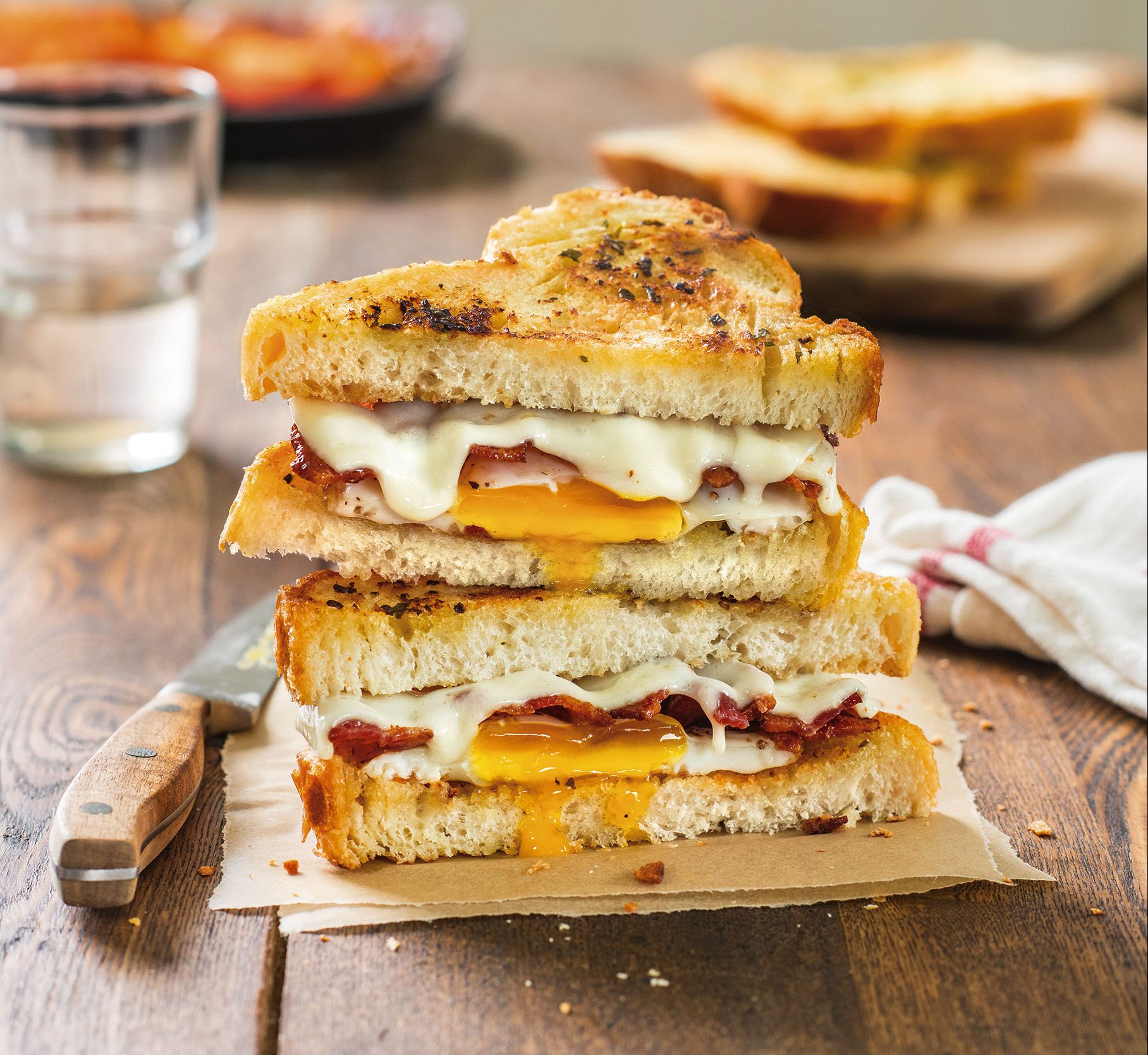 Herbed Butter Grilled Cheese with Fried Egg Recipe