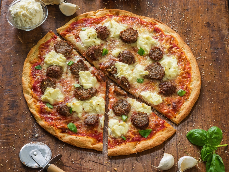 Meatball Parmigiana Pizza - Galbani Cheese