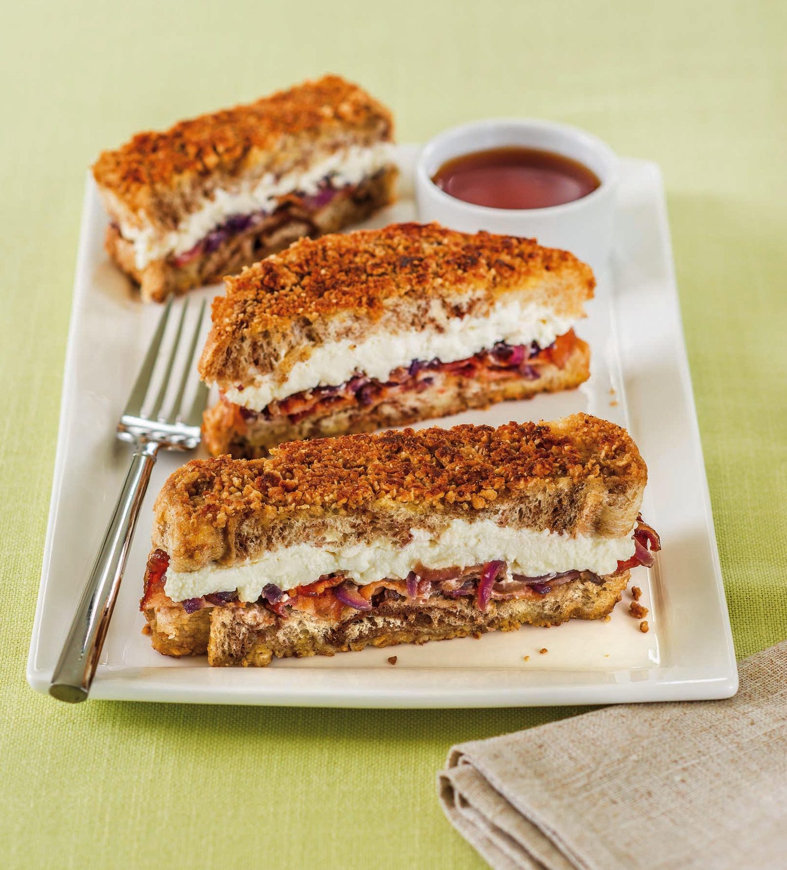 Breakfast Ricotta Granola Crumble Grilled Cheese