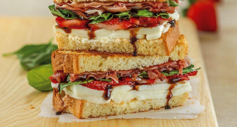 Strawberry Basil Prosciutto Grilled Cheese