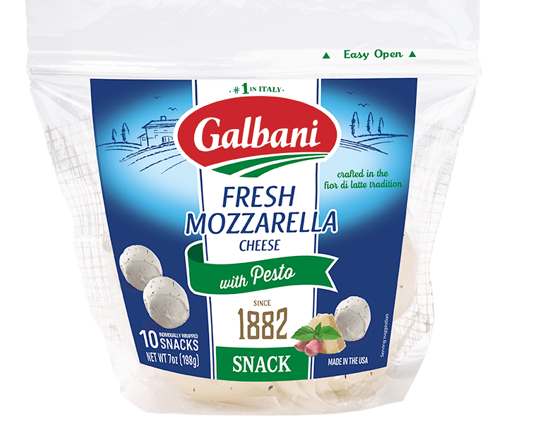 Fresh Mozzarella Pesto Snacks - Galbani Cheese