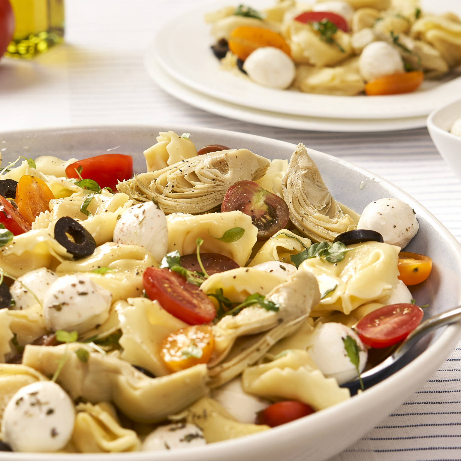 Tortellini Salad with Marinated Fresh Mozzarella