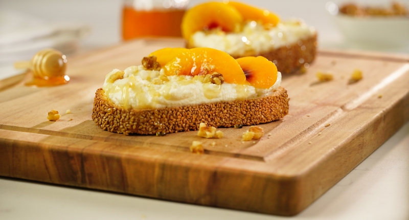 Peach & Honey Ricotta Toast