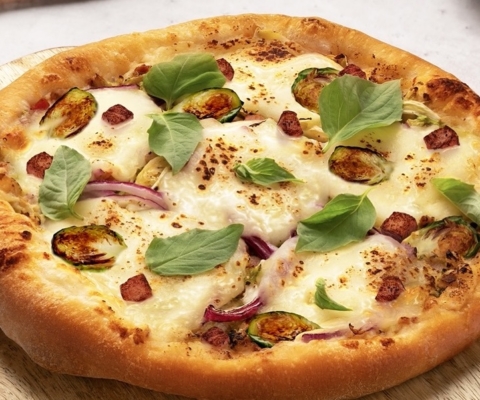 Fall Pancetta Brussels Sprout Pizza - Galbani Cheese