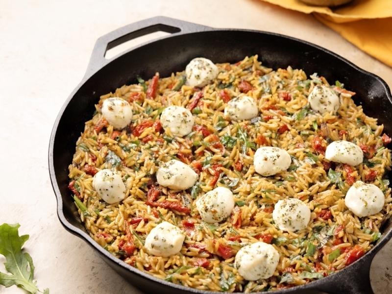 One Skillet Marinated Ciliegine Orzo - Galbani Cheese