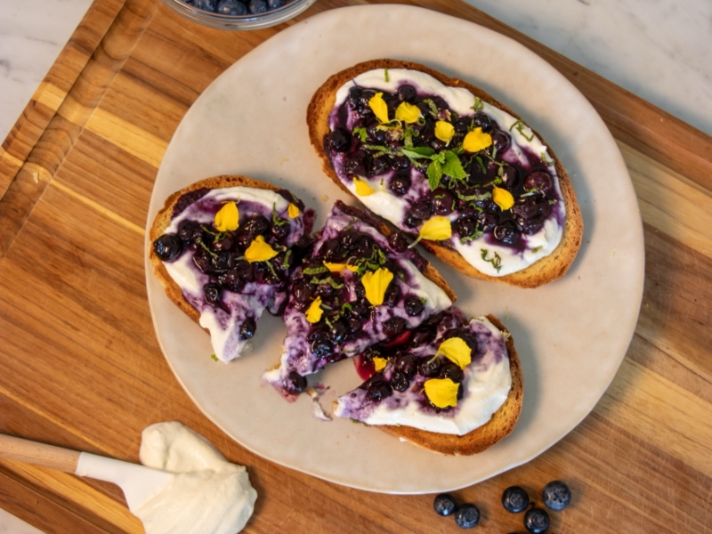 Blueberry & Honey Ricotta Toast - Galbani Cheese