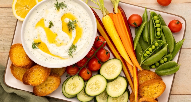 Zesty Onion High Protein Whipped Ricotta Dip