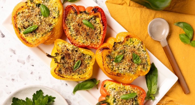 High Protein Italian Stuffed Peppers