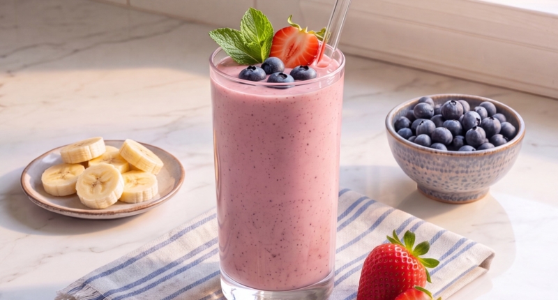 Ricotta Berry Banana Smoothie Beauty_shot_WAKE UP_SMOOTHIE_CROP