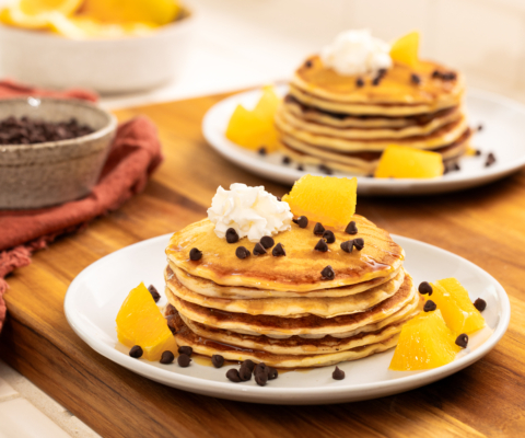 Orange Chocolate Chip Ricotta Pancakes - Galbani Cheese